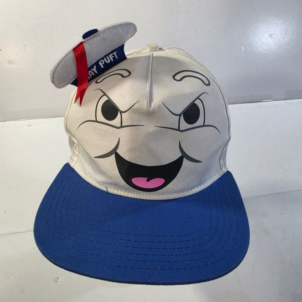 Ghostbusters Stay Puft Marshmallow Man Snapback Hat White Blue Concept One 2017